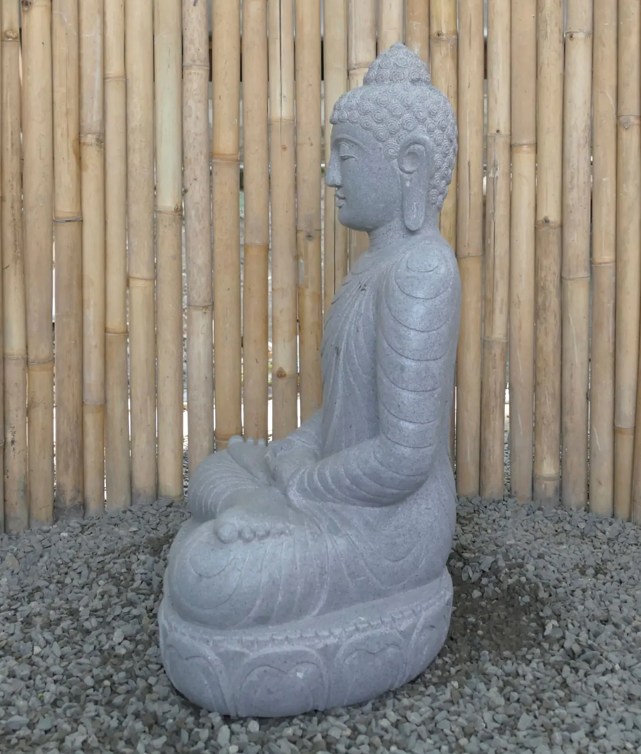  Product image 4 of the product “Seated Buddha made of Riverstone in Dhyana position - gesture of meditation, H. 81cm. ”